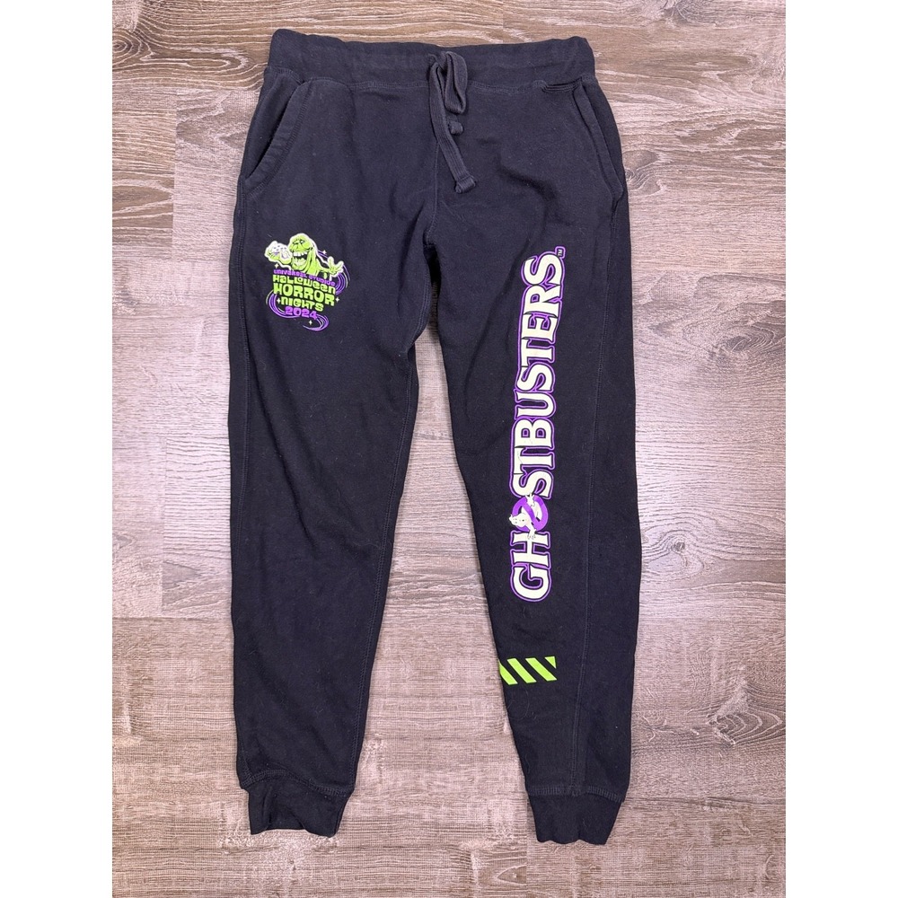 Universal Halloween Horror Nights 2024 Mens L Ghostbusters Joggers Black